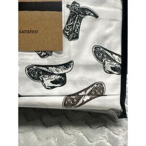 WRANGLER 2 Pc Sheet Set Cowboy Hats Boots Western Horse Ranch KING No Pillows